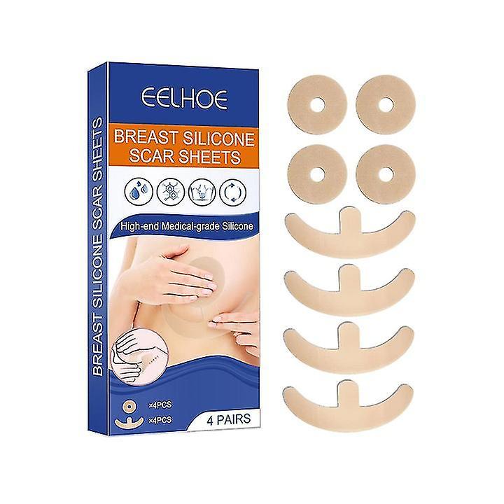 Ersam Silicone Scar Sheets Silicone Scar Sheets For Breast 8 Pack Breast Reduction After Surgery For Scars, Scar Removal Sheets, 4 Areola Soft Stri...