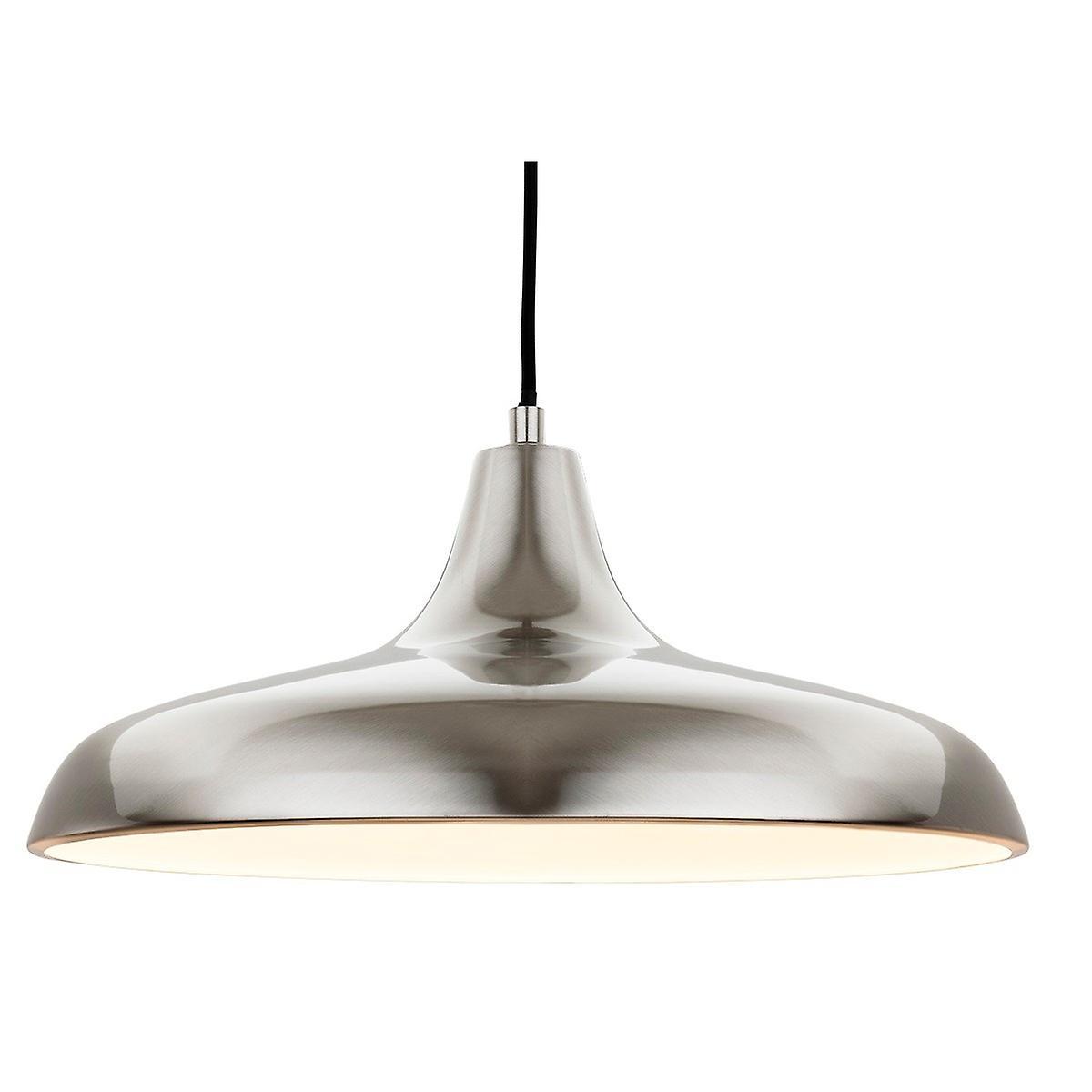 Firstlight Lighting Curtis 1 Light Dome Ceiling Pendant Brushed Steel, E27