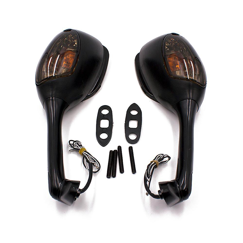 Roobeki 2PCS Motorcycle Mirror Handlebar for Suzuki GSXR 1000 2005 - 2008 K6 K7 K8 GSXR 600 750 2006-2010 with Turn Signal Light Mirror black