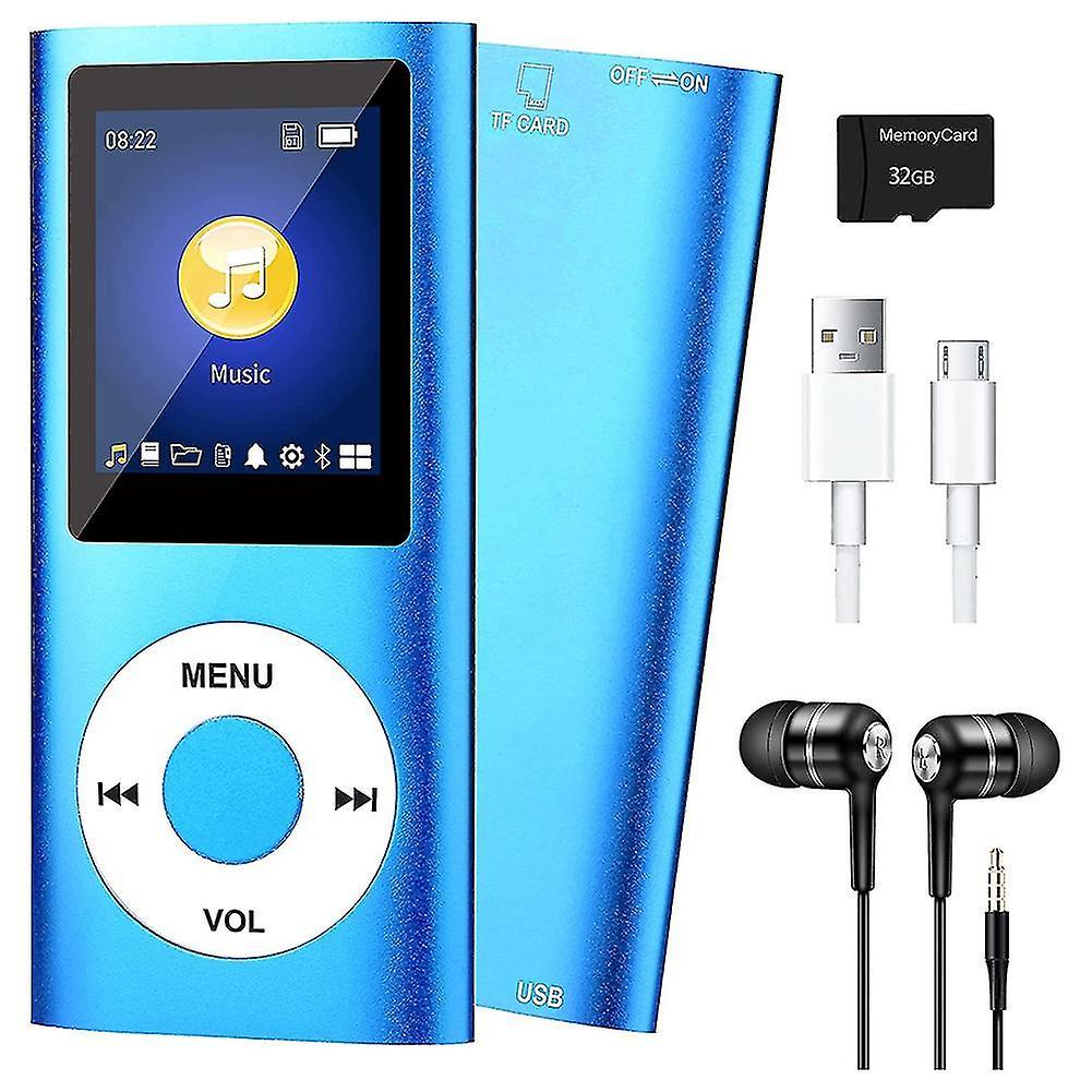 Zekai Mp3 Player With Bluetooth 5.0, Music Player With 32gb Tf Card,fm,earphone, Portable Hifi Music Play