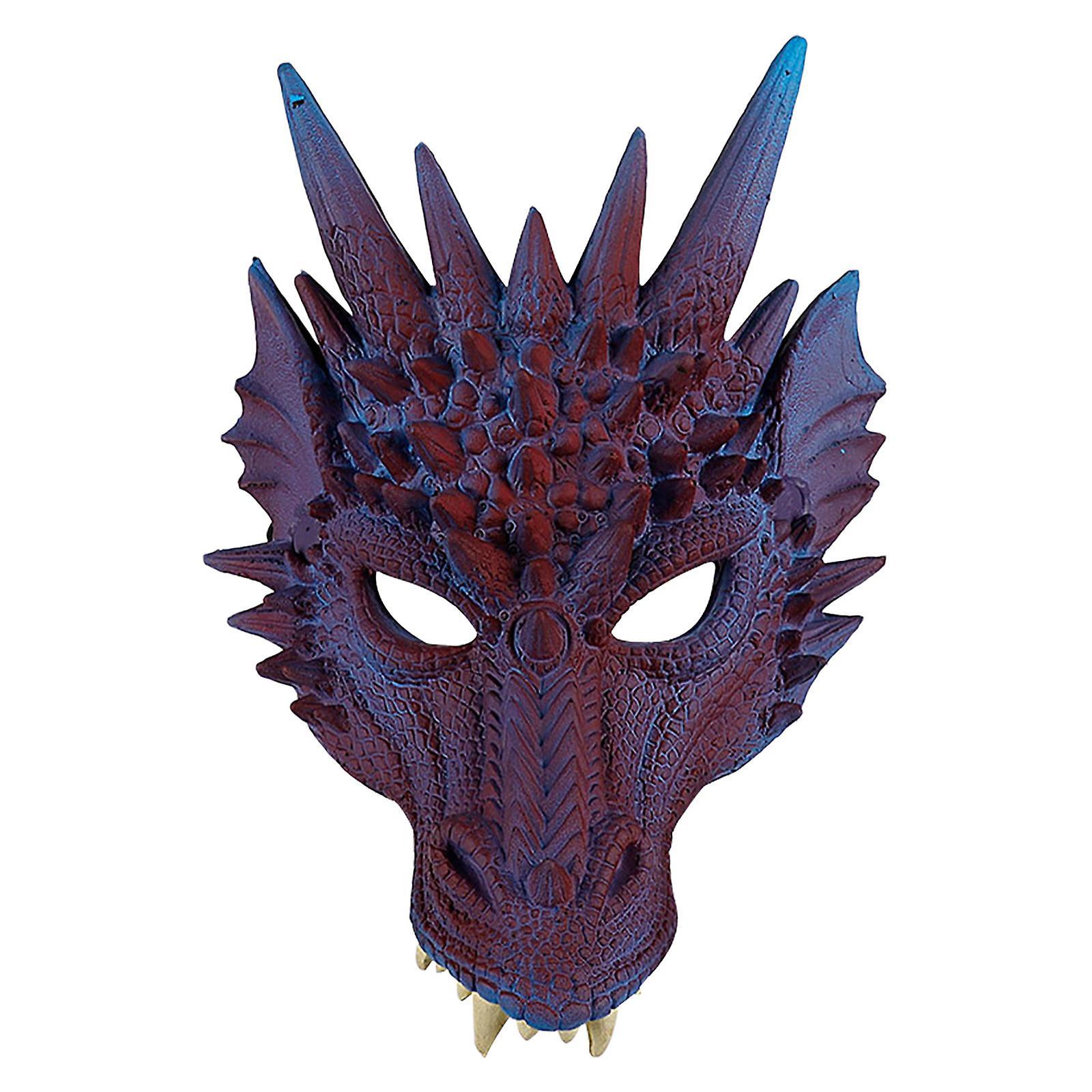 Kakanwo Halloween Costumes New Halloween Dragon Mask Ball Carnival Party Foam 3D Mask Purple