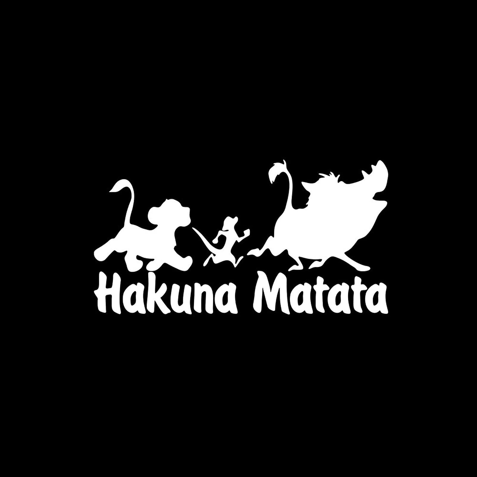 Bluethy Car Sticker Colorfast Fine Workmanship Waterproof Hakuna Matata Vinyl Sticker For Car White