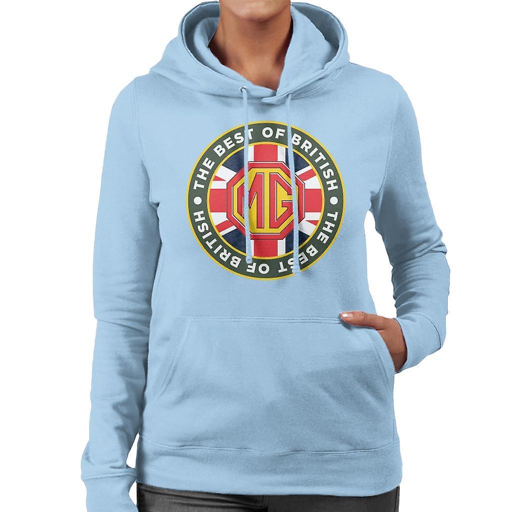 MG The Best Of British Motor Heritage Women's Hooded Sweatshirt Sky Blue Small