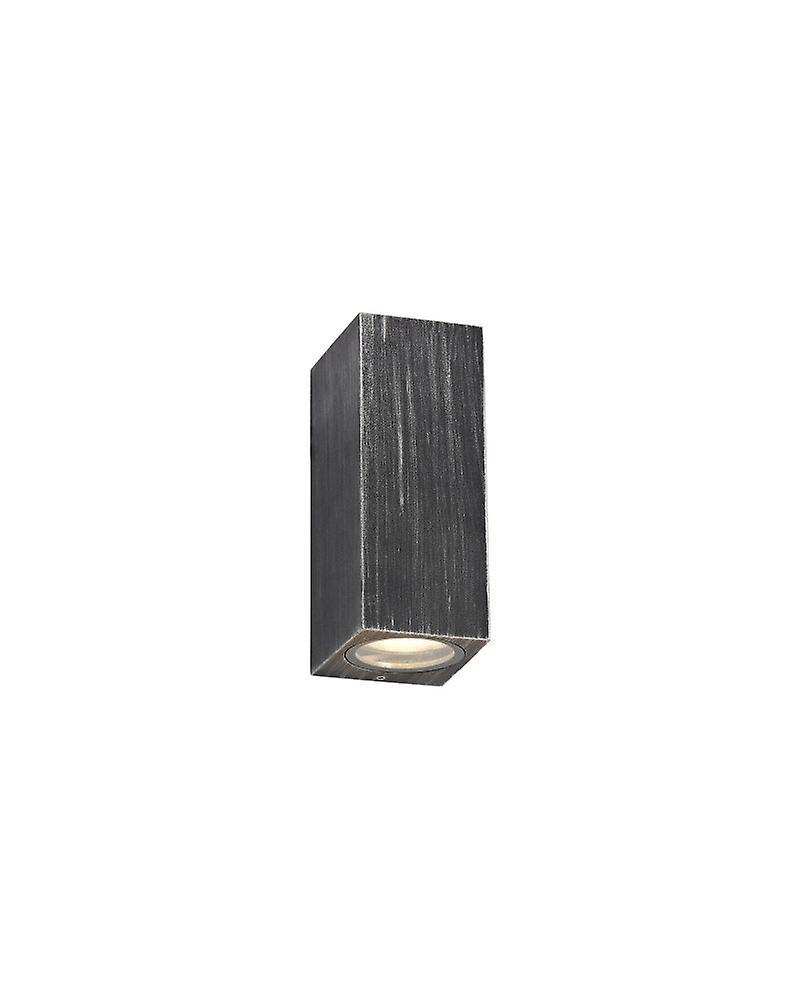 Volani Annabel Rectangle Wall Lamp, 2 X Gu10, Ip54, Black/silver