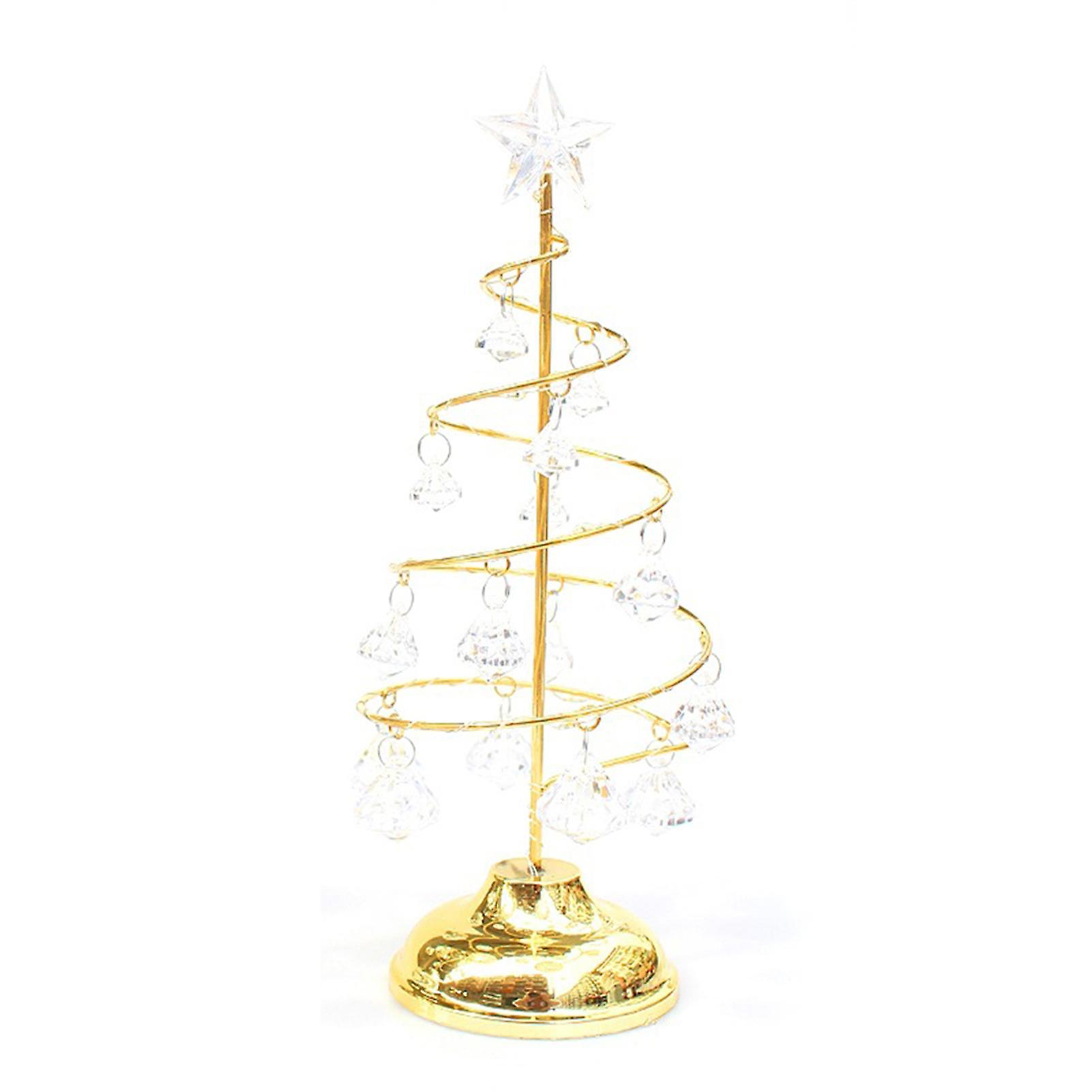 unbrand Christmas Decorations Gift Plated Iron Tree LED Light Crystal Christmas Tree Crystal Ornament Night A Medium