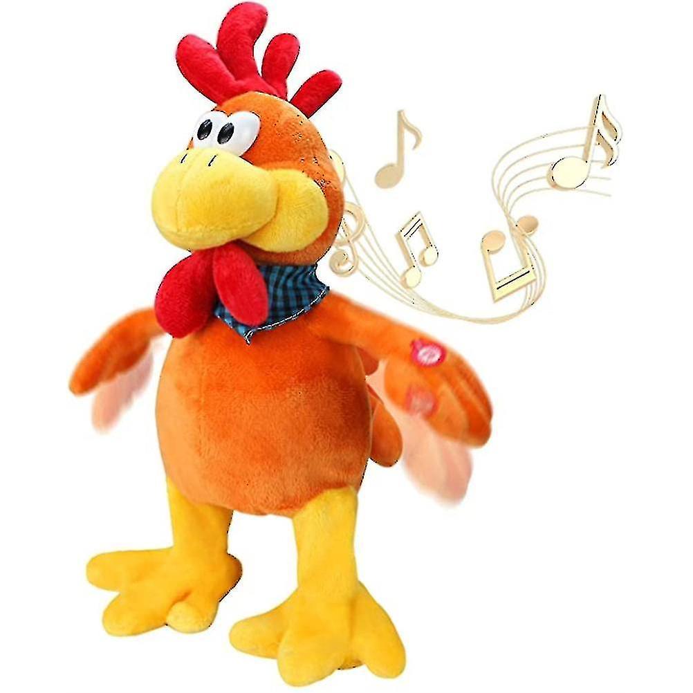 15 Inch Musical Squawking Chicken Toy Singing Waving Rooster Electronic Interactive Plush Toy Electric Stuffed Animal Toy Zekai