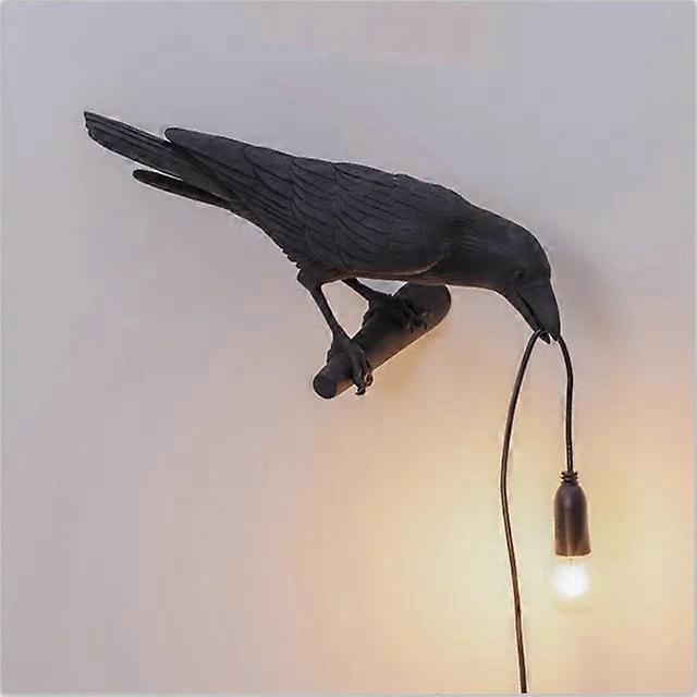 Jelivey Modern Lucky Bird Table Lamp Bedroom Bedside Living Room Table Lights Resin Animal Lively Home Decor Lighting Fixture Wall Lamp Left - Wall...