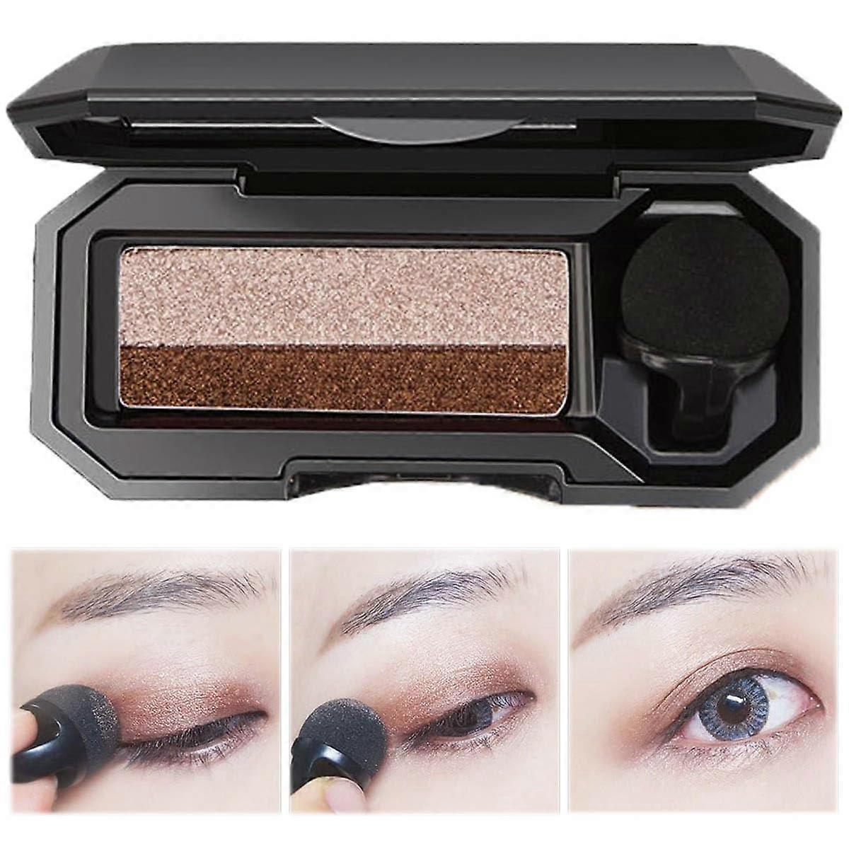 Unbrand Perfect Two-Tone Eyeshadow, Double Colors Eye Shadow Glitter Gradient Eyeshadow Makeup Palette Waterproof Eye Shadow Palette for Eye Make up B