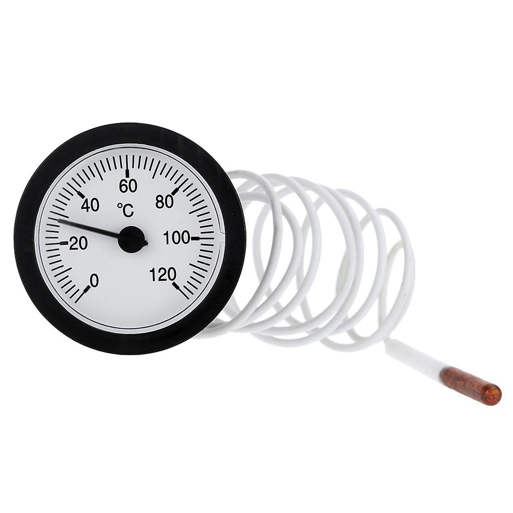 unbrand Dial Thermometer Capillary Temperature Gauge 0-120 Water & Oil With 1m Sensor