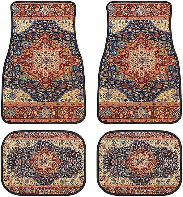 Mat Car Floor Carpet Set Of 4 Piece Persian Rug Design Auto Interior Floor Mats Durable Front & Rear Carpets For Car Truck S