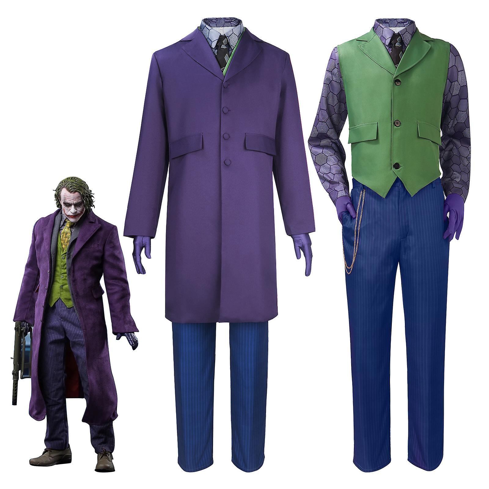 Baiyis Dark Knight Joker Cosplay Costume With Wig Halloween Disguise Carnival Party Costume For Women Children No wig 150