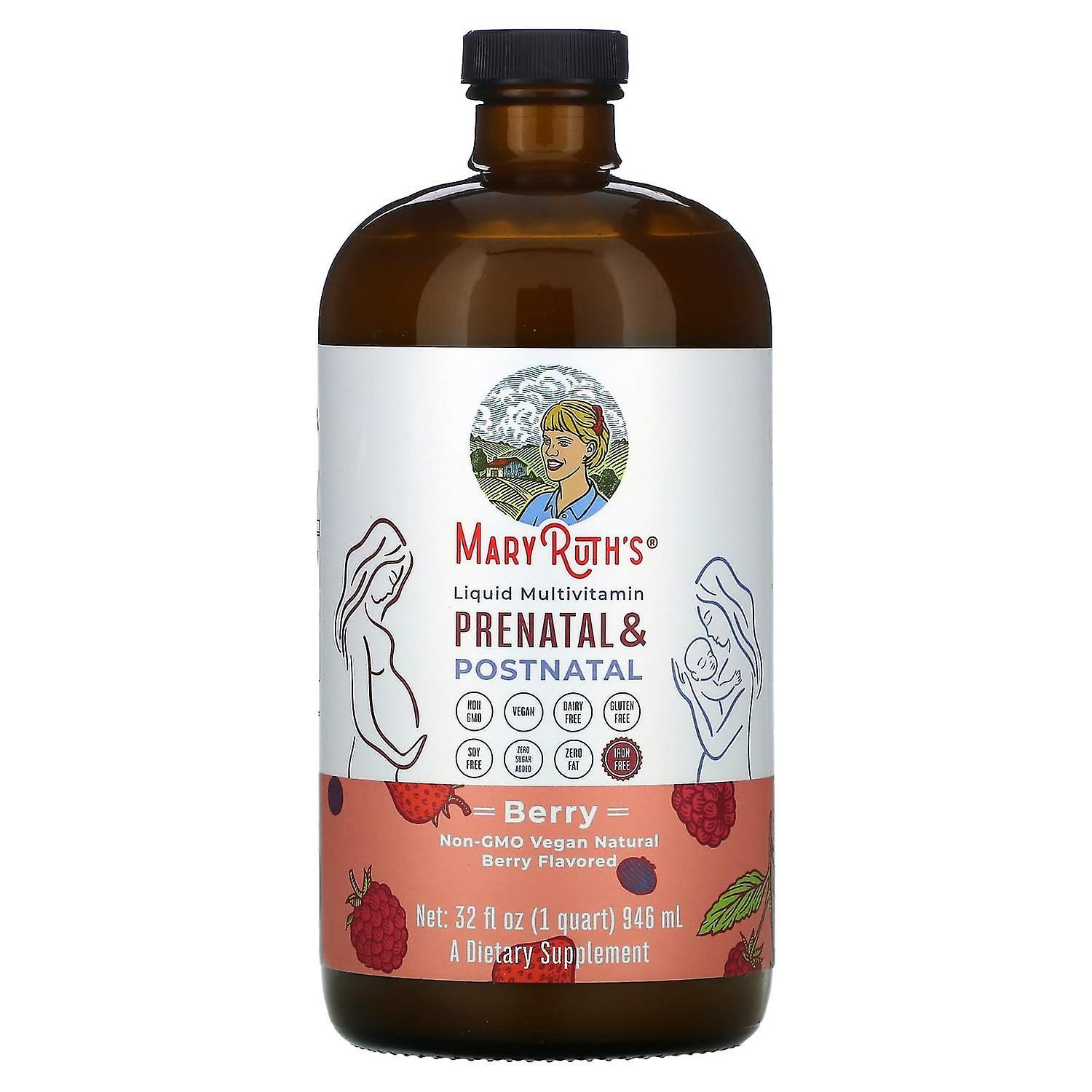 MaryRuth Organics, Liquid Multivitamin Prenatal & Postnatal, Berry, 32 fl oz (946 ml)