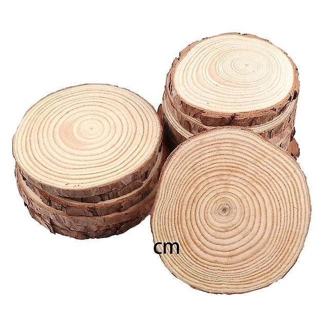 Slowmoose Natural Pine Round Unfinished - Wood Slices Circles With Tree Bark Log Discs 2pcs10-12cm