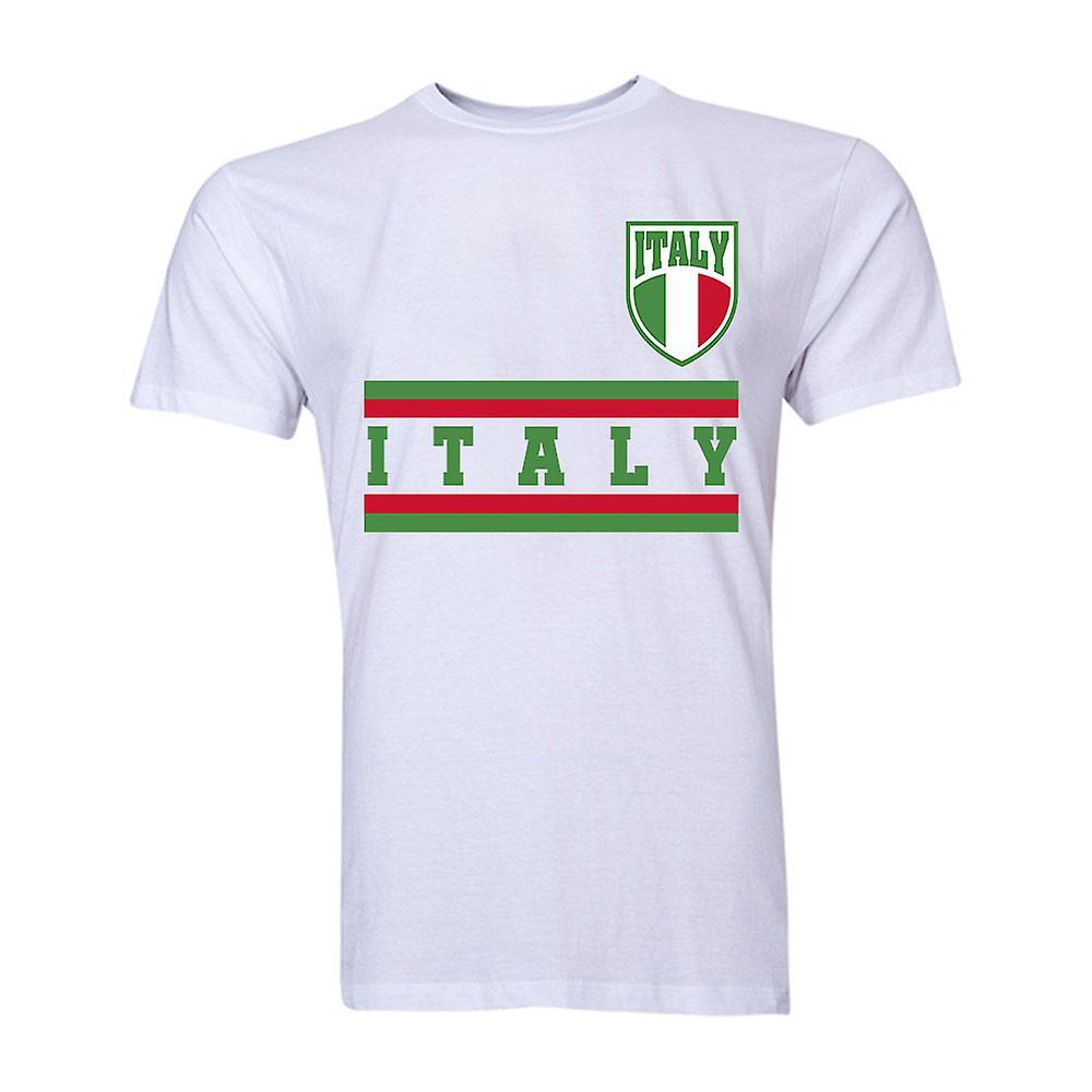 UKSoccerShop Italy Core Football Country T-Shirt (White) SB (5-6 Years)