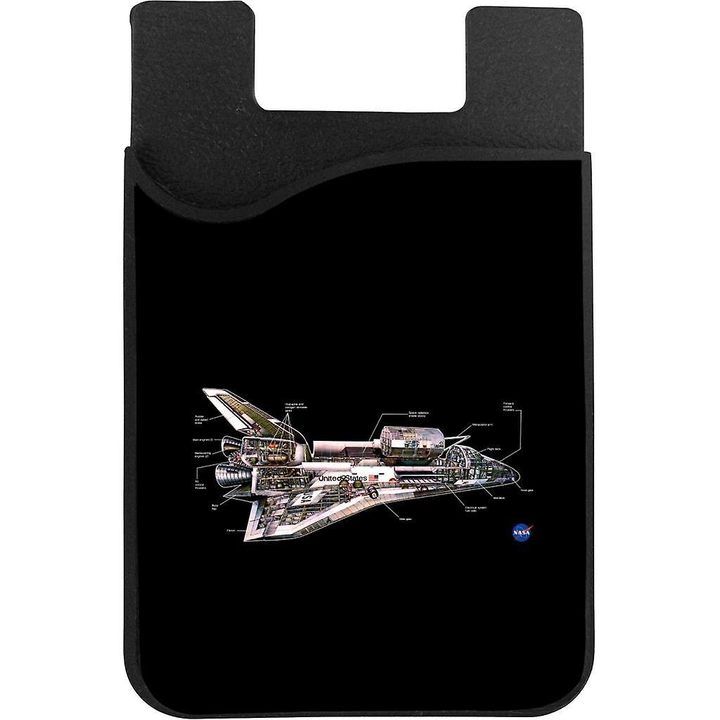 NASA Space Shuttle Schematic Diagram Phone Card Holder Black 5.5cm x 8.5cm