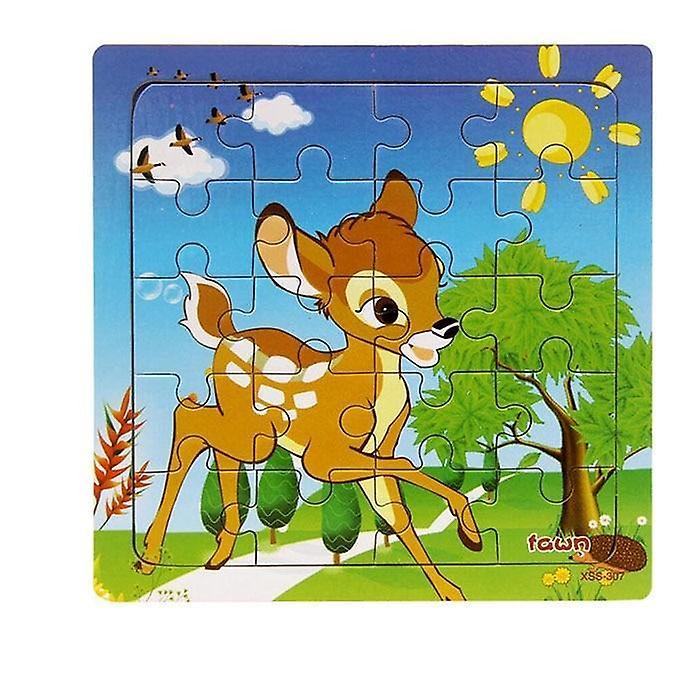 Slowmoose Style Educational Wooden Puzzle - Animal Vehicle Toy 307