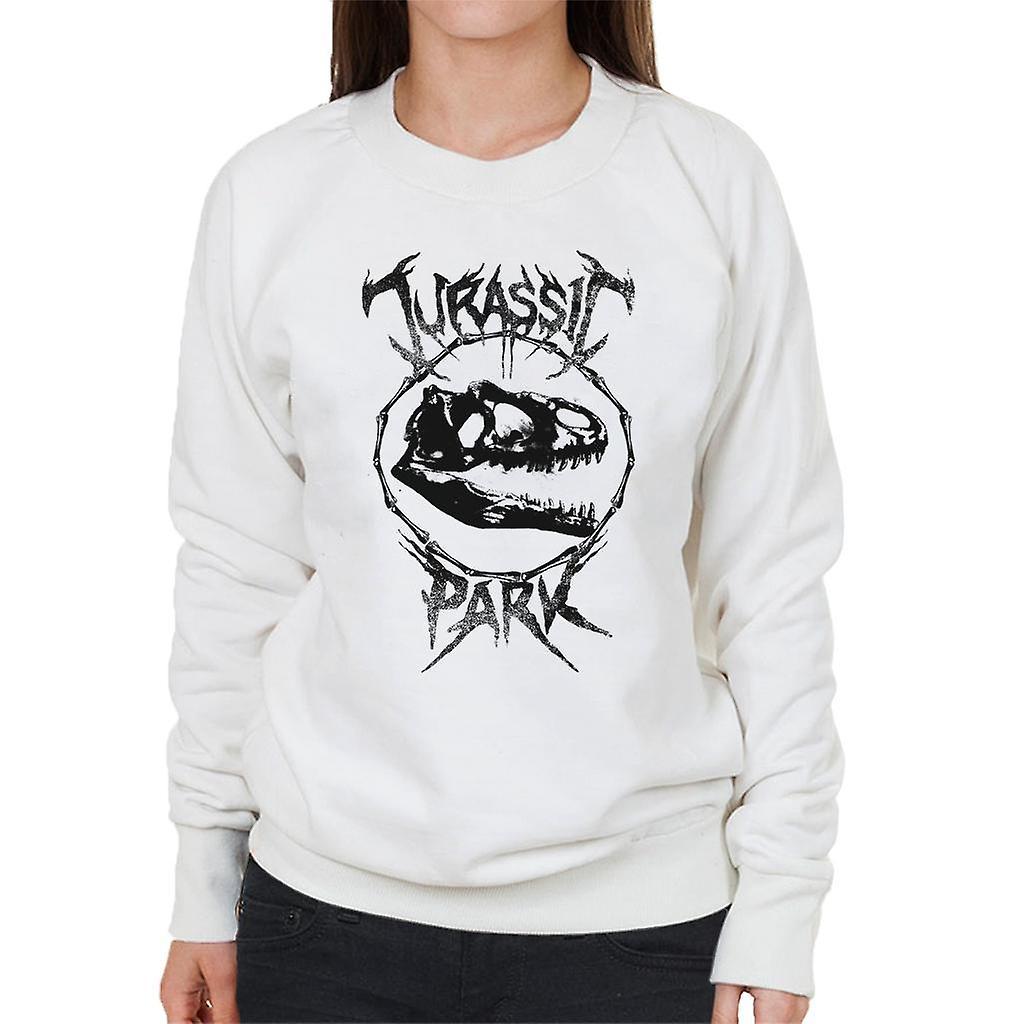 Jurassic Park T Rex Fossil Logo Women's Sweatshirt White XX-Large