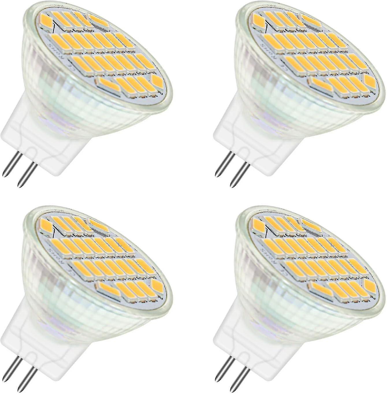 Mr11 Gu4 12v Led 4w Warm White 3000k, 350lm, 120 35mm Mr11 35w Halogen Equivalent, Ac Dc 24v 12v Gu4 Recessed Led Spotlight, 4pcs