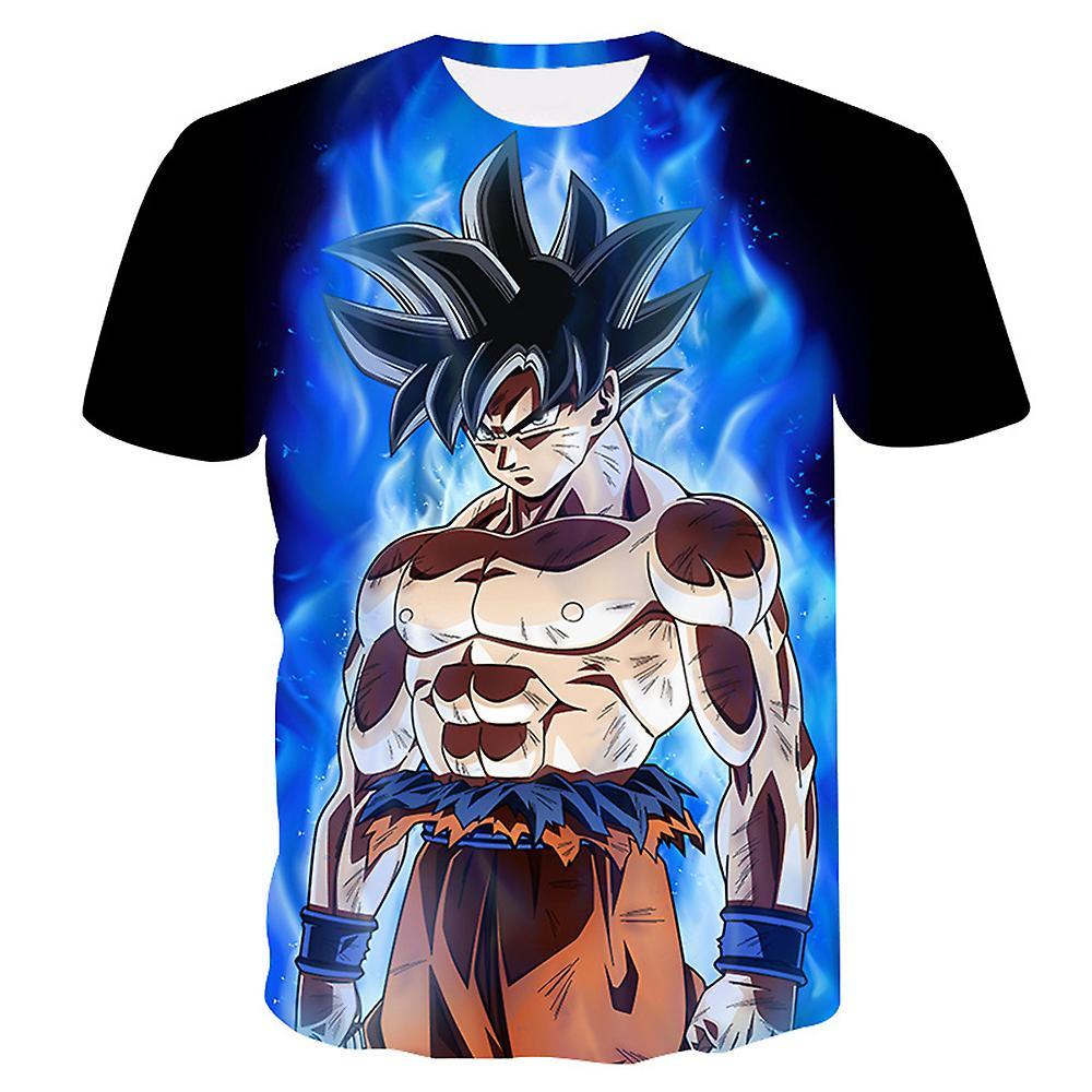 Bestdaily Dragon Ball Z Anime Kids 3D Short Sleeve T-shirt Casual Tee Tops Boys Girls Summer T Shirts A 7-8Years