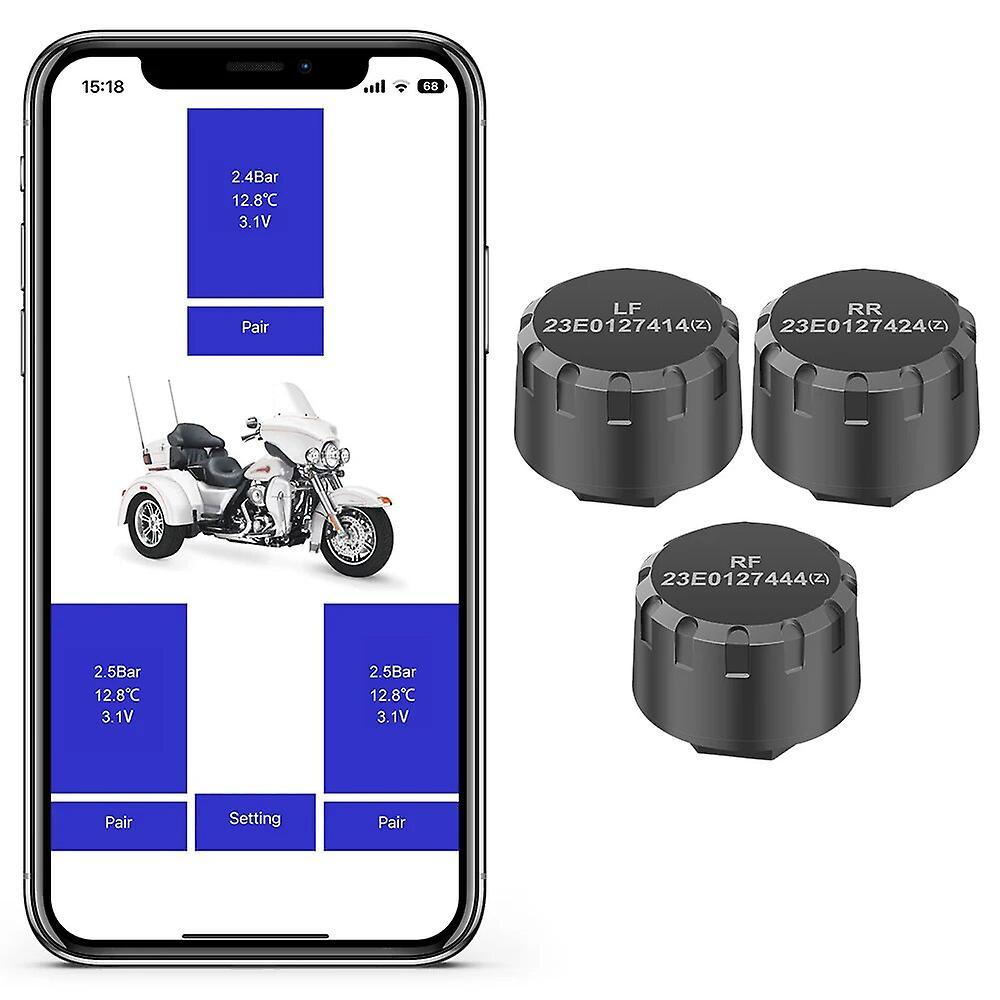 Tire Pressure Detector Motorcycle Tpms Bluetooth Tire Pressure Sensors Tyre Pressure Monitoring System External Sensor Android/ios Car Autobike Sco...