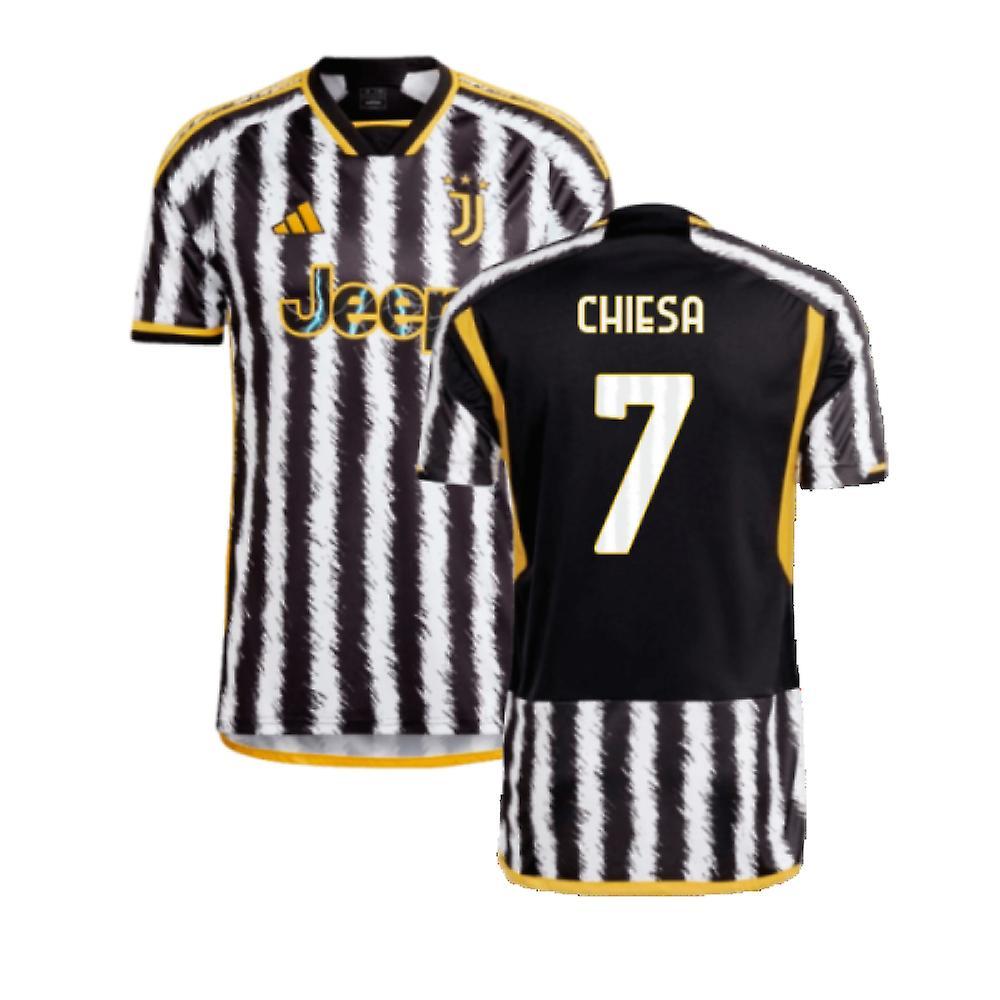 Adidas 2023-2024 Juventus Home Shirt (CHIESA 7) Black Medium 38-40 inch Chest