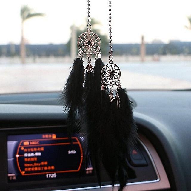 Slowmoose Car Hand-woven Pendant Feather Dream Catcher Interior Decoration Black