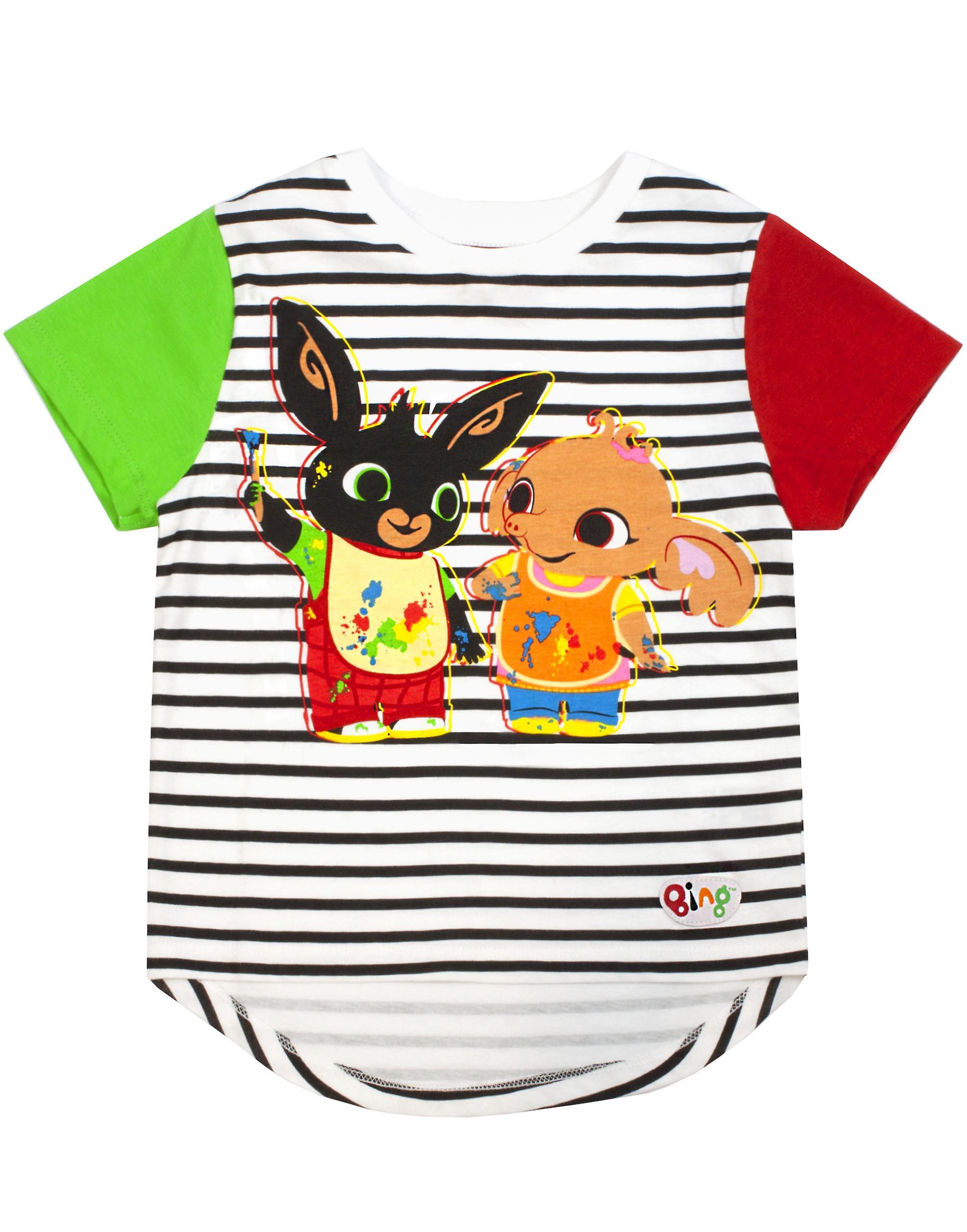 Bing Bunny Unisex Kids Short Sleeved T-Shirt White Bing, Sula 18-24 Months