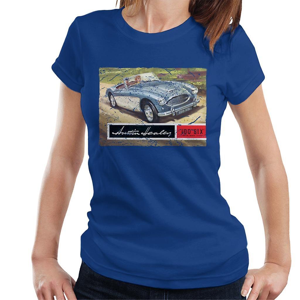 Austin Healey Country Road British Motor Heritage Women's T-Shirt Royal Blue Medium