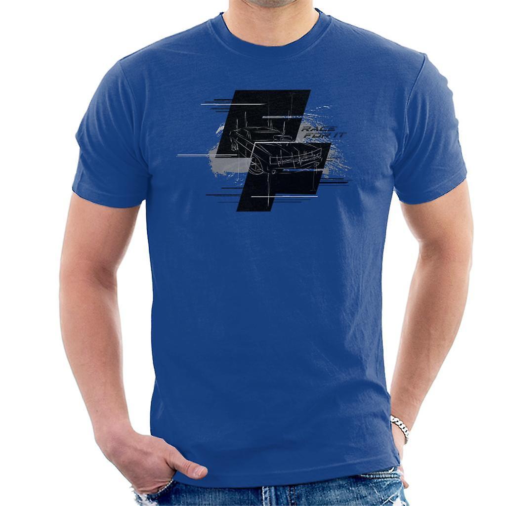 Fast & Furious Fast and Furious Dodge Charger Race For It Montage Men's T-Shirt Royal Blue Medium