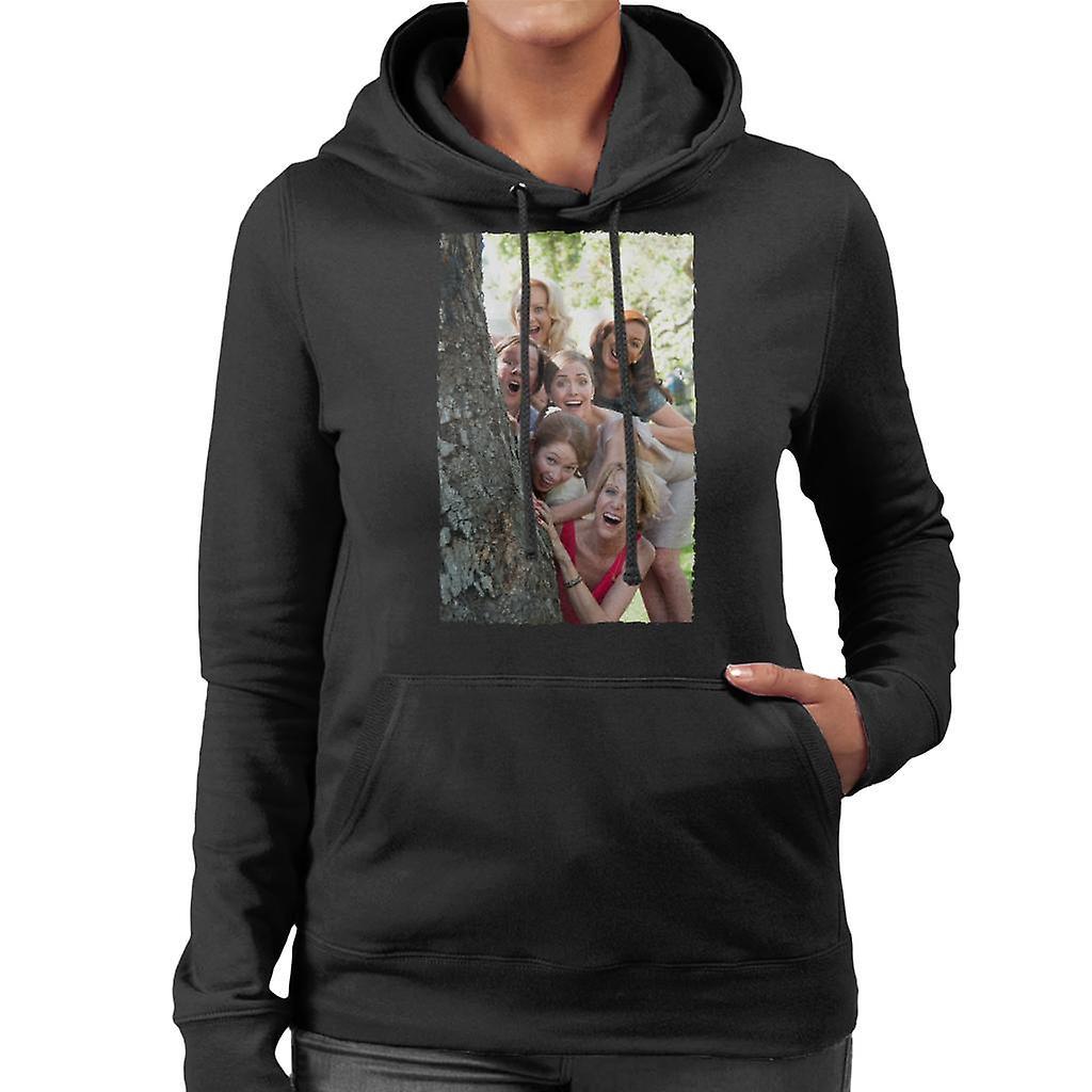 Bridesmaids Bridal Party Around Tree Women's Hooded Sweatshirt Black Medium