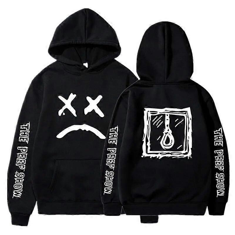 Hikig Rapper Lil Peep Hoodie Men Women Fashion Hoodies Hip Hop Hoodies Women Sweats Boy Coats Hell Boy Sweats Men's Clothing Cry Baby 2DF50503-black L