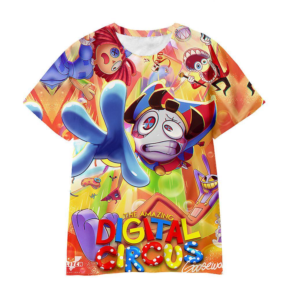 Vicbuy Kids The Amazing Digital Circus T-shirt Boys Girls Short Sleeve Tee Shirt Summer Casual Printed Tops E 11-12 Years