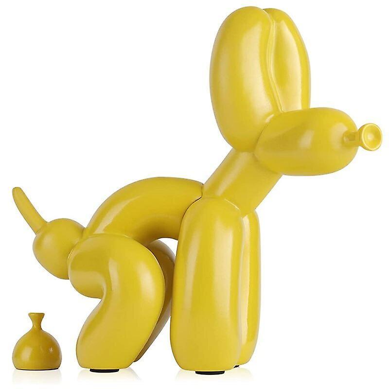 Toy Balloon Dog Doggy Poo Statue Resin Animal Sculpture Home Decoration Resin Craft Office Decor Standing Black Gold   Dexterity Games Yellow L