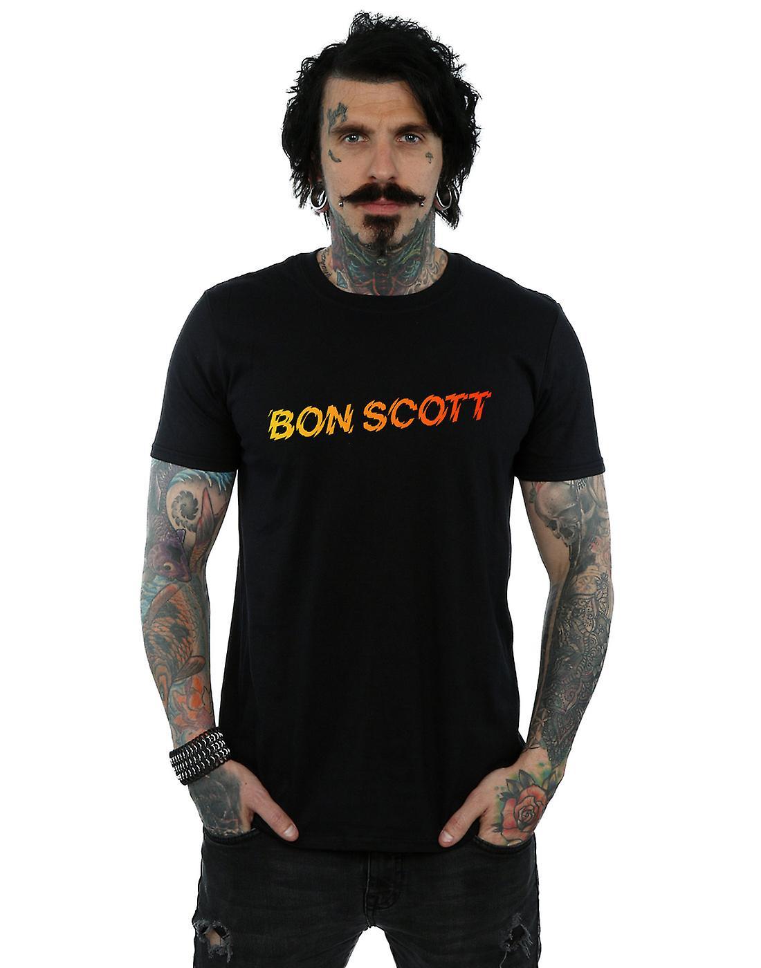 Absolute Cult Bon Scott Men's Shattered Logo T-Shirt Black Large