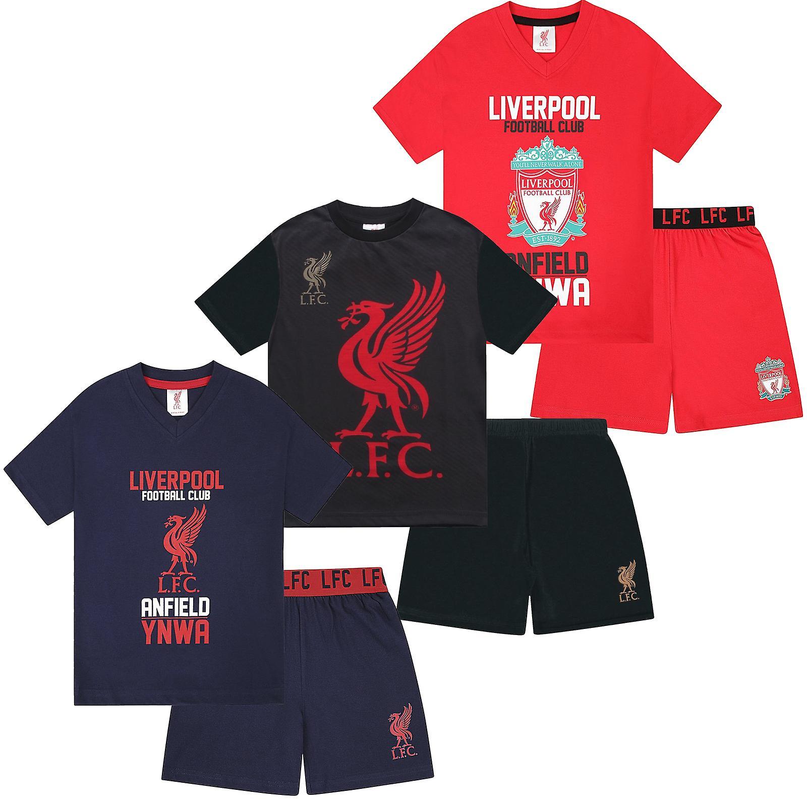 Liverpool FC Boys Pyjamas Short Kids OFFICIAL Football Gift Navy Blue 10-11 Years