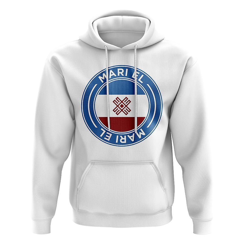 UKSoccerShop Mari El Football Badge Hoodie (White) Womens XXL (Size 18 - 40 inch Chest)