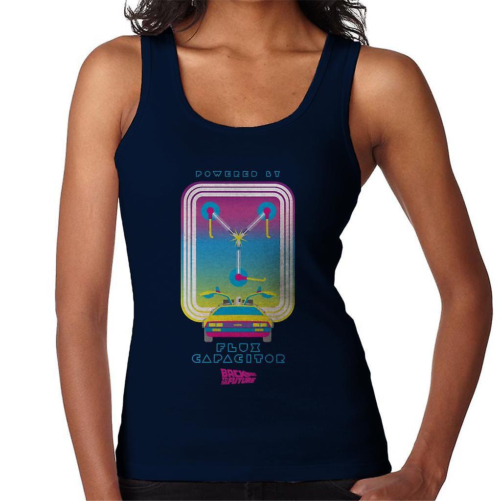 Back to the Future DMC Delorean Flux Capacitor Gradient Women's Vest Navy Blue XX-Large