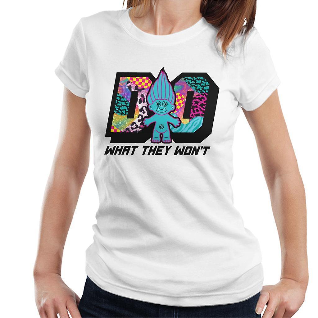 Trolls Do What They Wont Cosmic Pattern Women's T-Shirt White Large