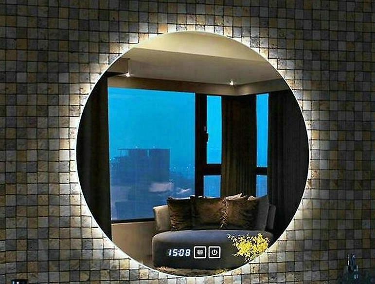 Slowmoose High Quality Reflection Frameless Mirror - Anti Fog, Round Bathroom Mirror 80cm 2