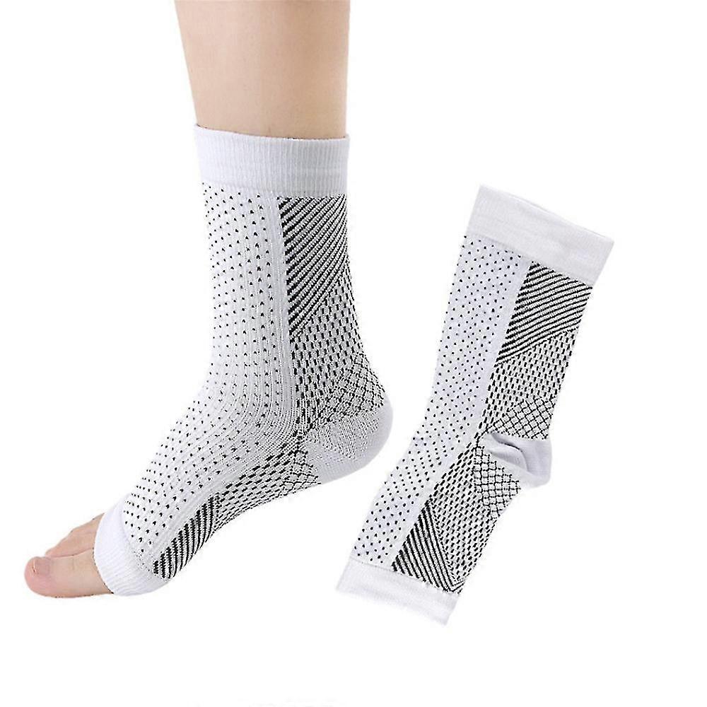 Lycxames 2pairs Soothe Pain Relief Socks for Neuropathy Pain, Neuropathy Pain Relief Socks White S M