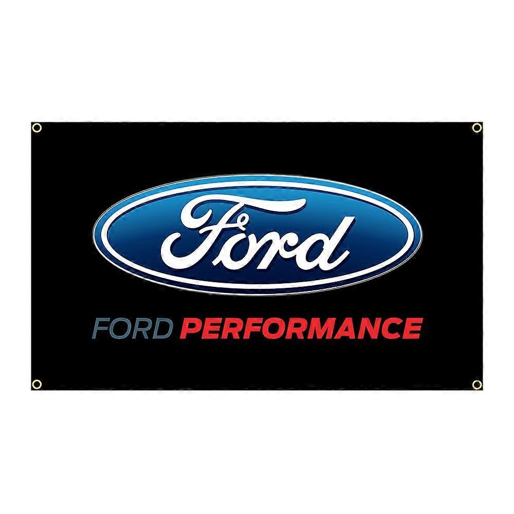 Aionyaaa 90x150cm Fords Racing Performance Flag Polyester Printed Cross-Country Banner Garage or Outdoor For Decoration 4 Holes In 4 Corners 60 x 90cm