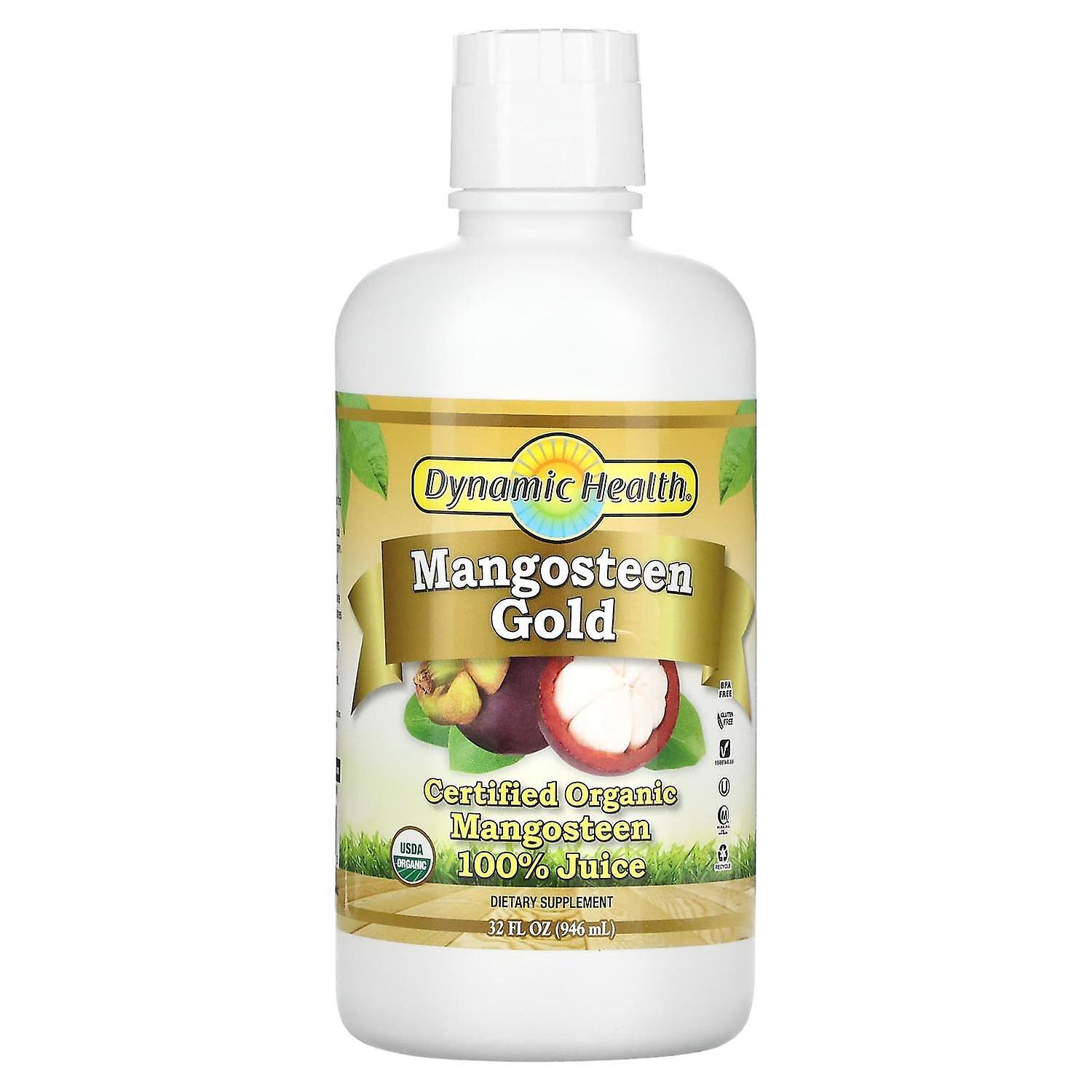 Dynamic Health, Certified Organic Mangosteen Gold, 100% Juice, 32 fl oz (946 ml)