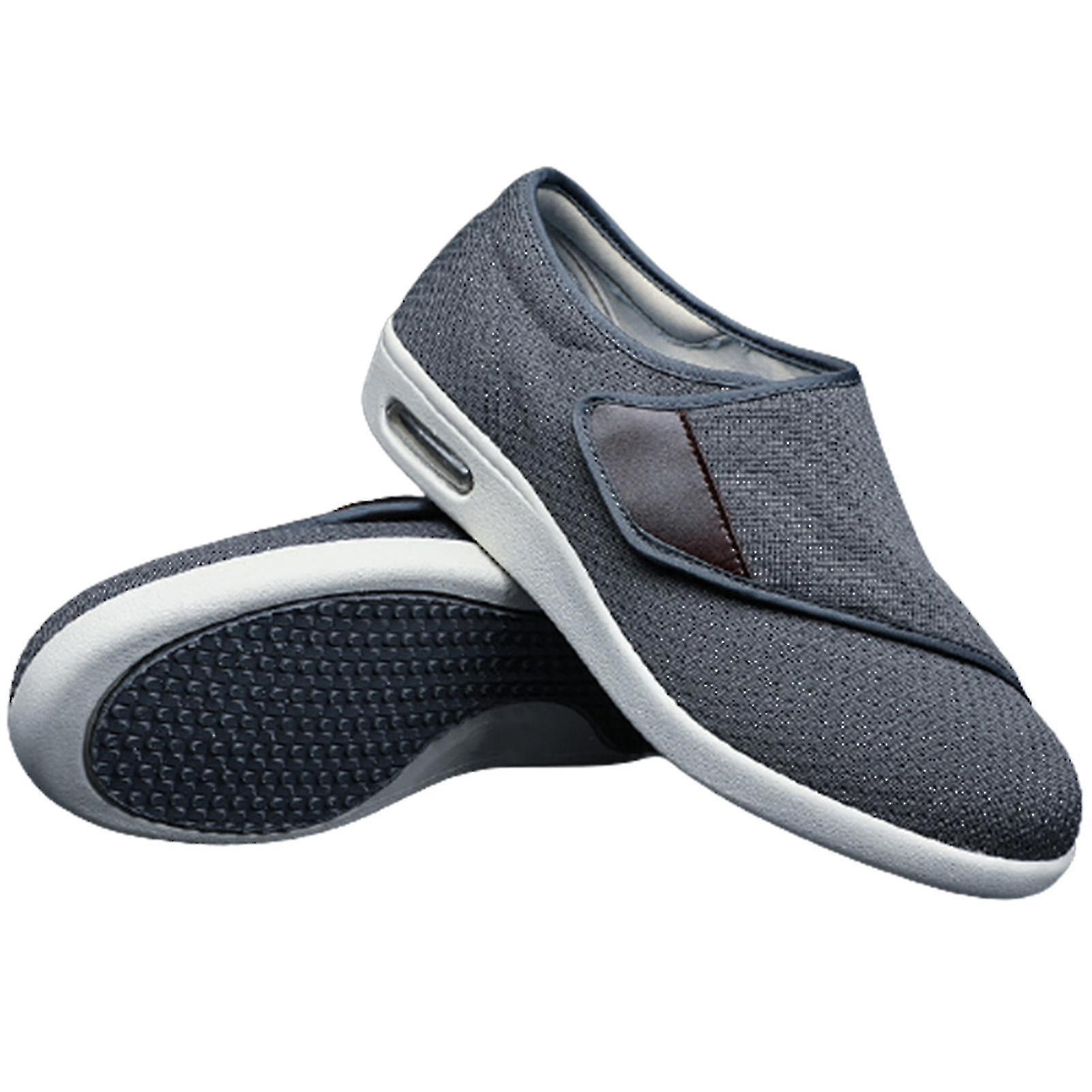 Yixin Tech Wide Adjusting Soft Comfortable Shoes Orthopedic Walking Shoes For The Old Breathable Hook-and-loop Gray 40