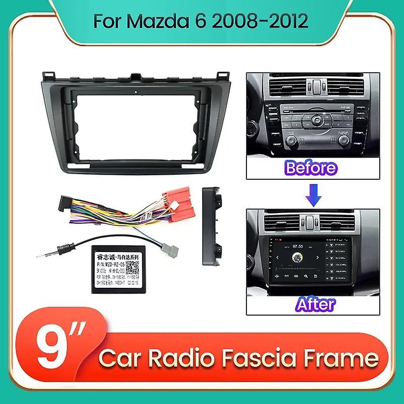 JIULUNET For Mazda6 Mazda 6 2008 - 2012 Car Radio Dashboard Panel Frame Power Cord CANBUS