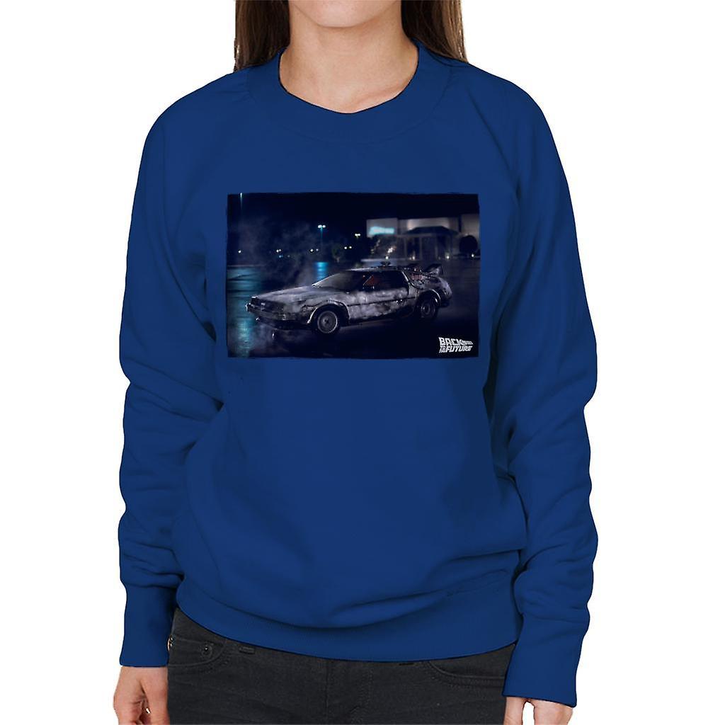 Back to the Future Delorean Cinematic Design Women's Sweatshirt Royal Blue Large