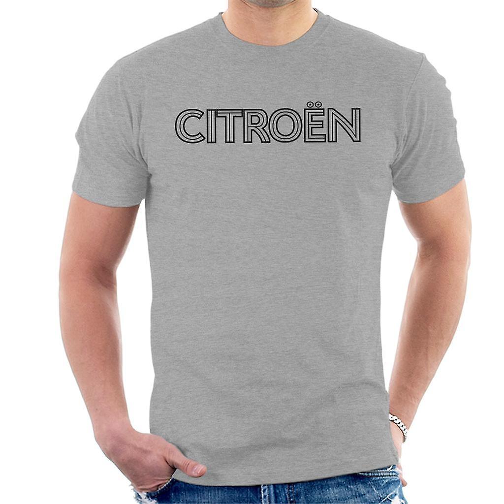 Citro�n Citroen Retro Line Black Logo Men's T-Shirt Heather Grey XX-Large