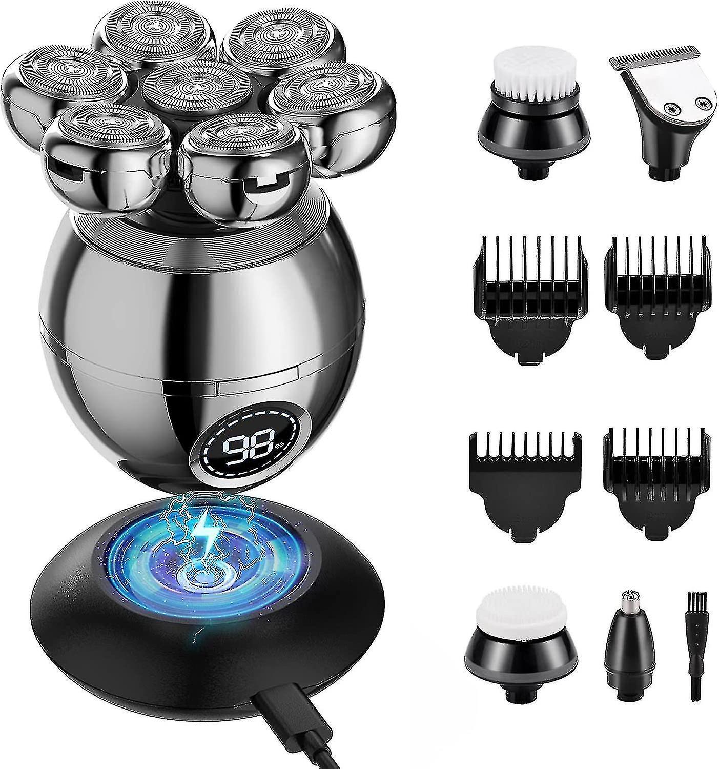 Italian Design compatible Christmas 7d Bald Head Shavers For Men, Beedove 6 In 1 Wet Dry Electric Shaver For Face & Head