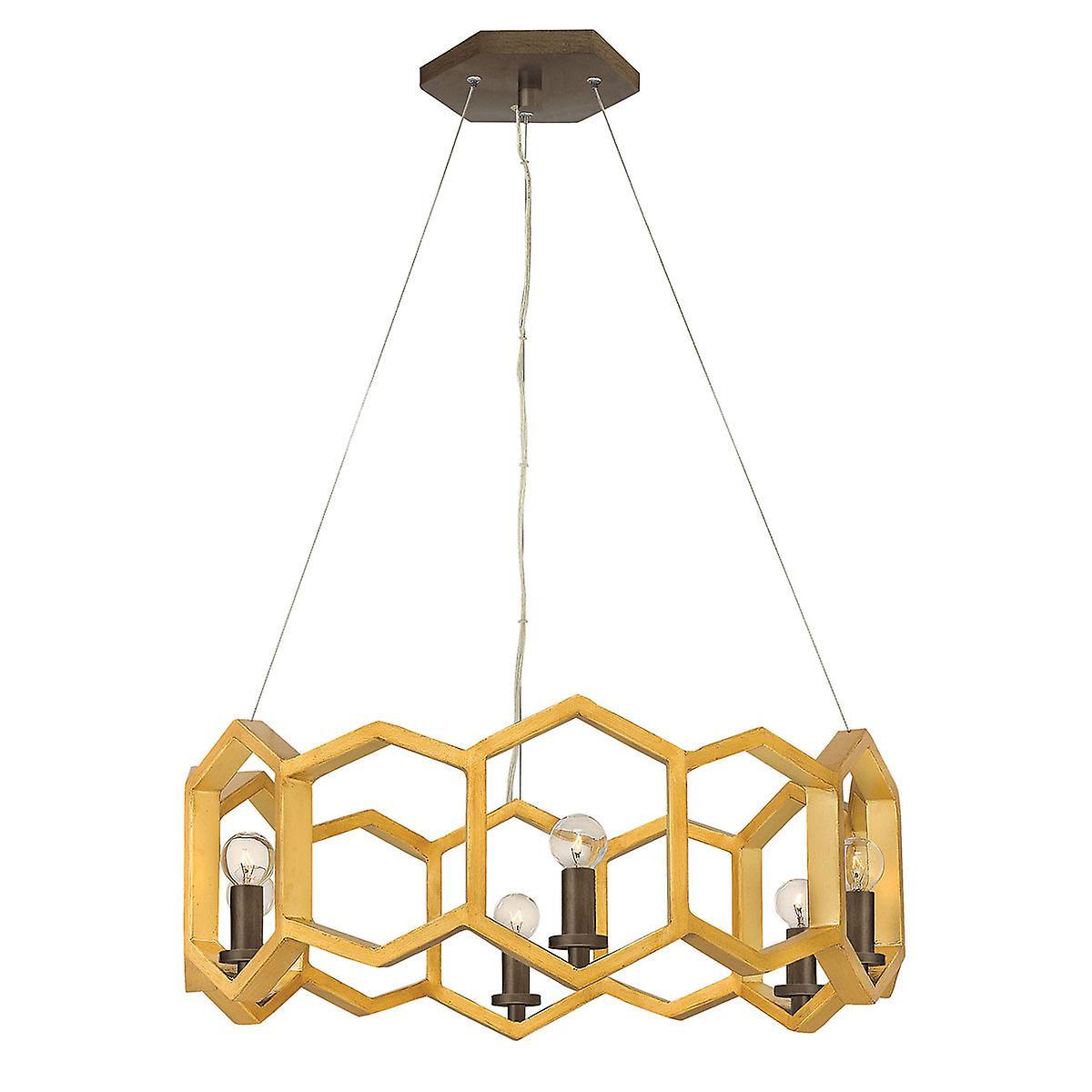 Moxie 6 Light Ceiling Pendant Gold E14