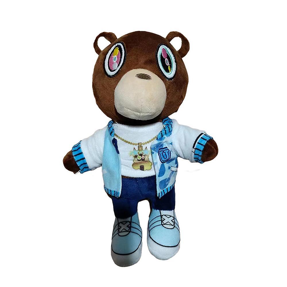 Bestdaily Kanye Teddy Bear Plush Doll Stuffed Animal West Graduation Bear Collection Adult Kids Fans Gift Plushie Toy D