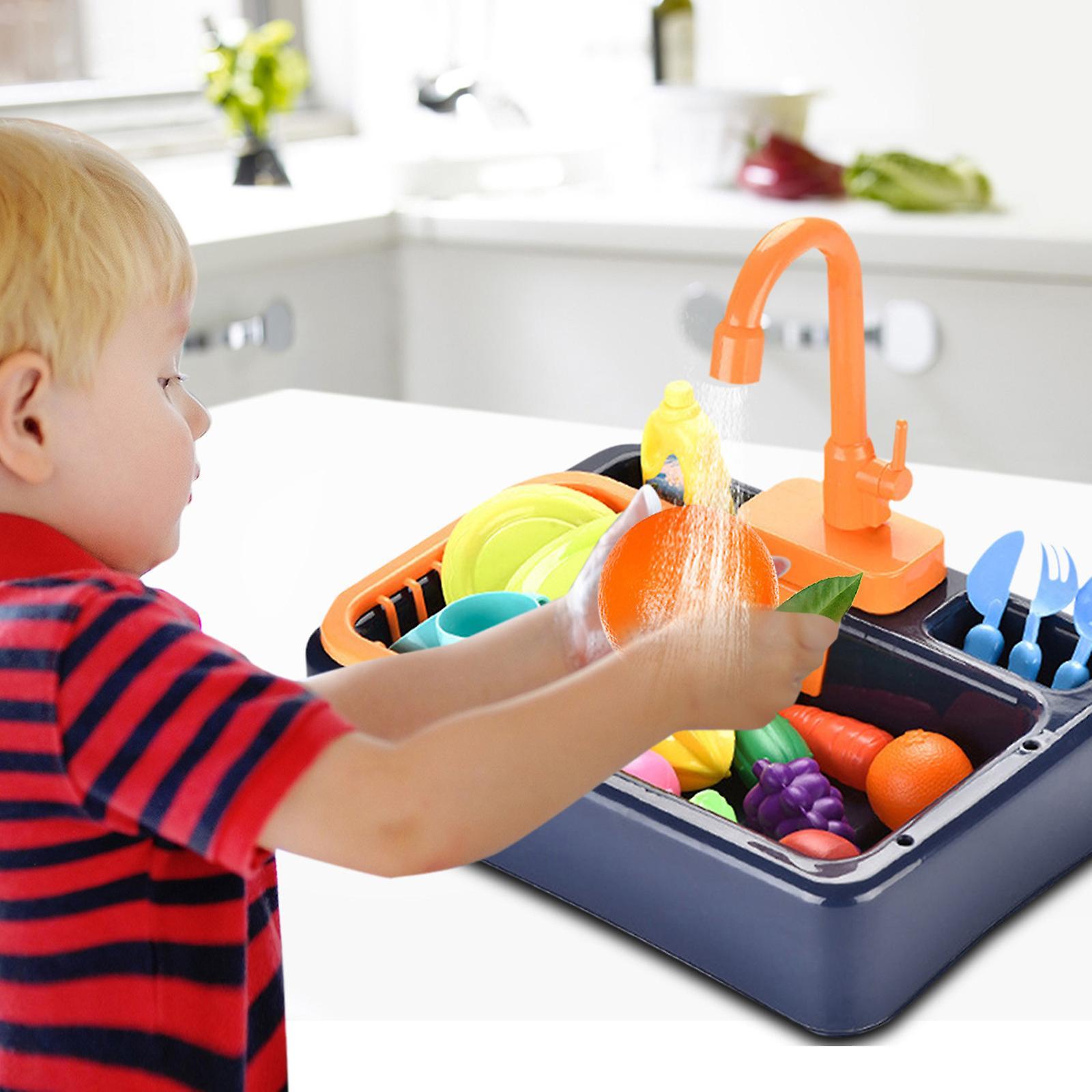 Dandanzhuan Kchenausstattung 19pcs Kitchen Sink Toys With Running Water Educational Gifts For Girls Boys A